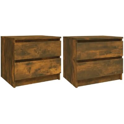 Decoshop26 Lot de 2 tables de chevet 2 tiroirs - Chêne - Publicité Decoshop26 Lot de 2 tables de chevet 2 tiroirs - Chêne - Publicité