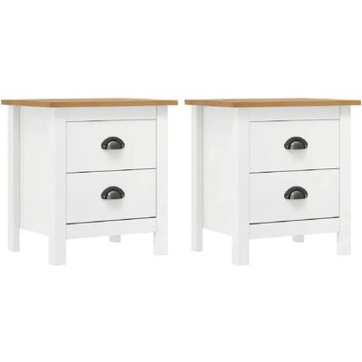 Decoshop26 lot de 2 tables de chevet - Blanc - Publicité Decoshop26 lot de 2 tables de chevet - Blanc - Publicité