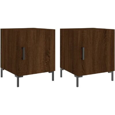 Decoshop26 lot de 2 tables de chevet avec porte - Chêne - Publicité Decoshop26 lot de 2 tables de chevet avec porte - Chêne - Publicité