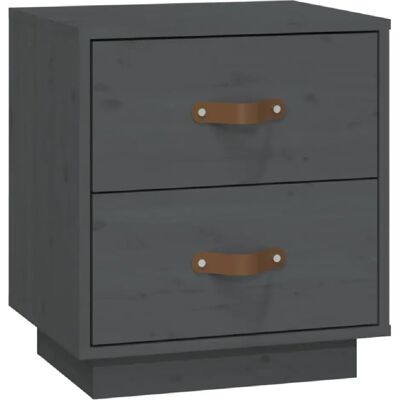 Decoshop26 Table de chevet 2 tiroirs - Gris - Publicité Decoshop26 Table de chevet 2 tiroirs - Gris - Publicité