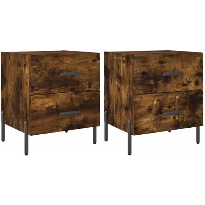Decoshop26 lot de 2 tables de chevet tiroirs - Chêne - Publicité Decoshop26 lot de 2 tables de chevet tiroirs - Chêne - Publicité