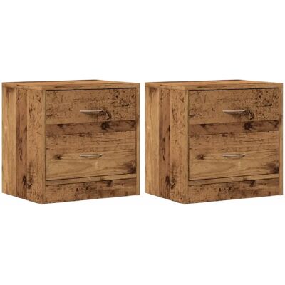 Decoshop26 lot de 2 tables de chevet - Marron vieilli - Publicité Decoshop26 lot de 2 tables de chevet - Marron vieilli - Publicité