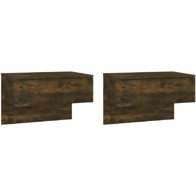 Decoshop26 Lot de 2 chevets muraux avec tiroir - Chêne - Publicité Decoshop26 Lot de 2 chevets muraux avec tiroir - Chêne - Publicité