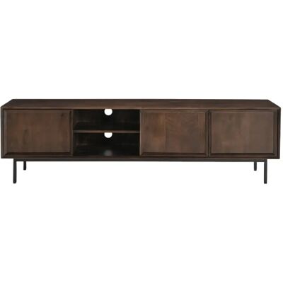 Moloo QUARTO-Meuble TV L.180 cm en bois massif noyer - Publicité Moloo QUARTO-Meuble TV L.180 cm en bois massif noyer - Publicité