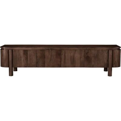 Moloo BORGO-Meuble TV 210 cm en bois massif brun - Publicité Moloo BORGO-Meuble TV 210 cm en bois massif brun - Publicité