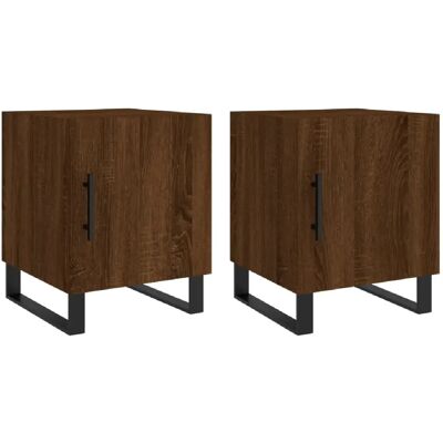 Decoshop26 Lot de 2 chevets avec porte - Chêne - Publicité Decoshop26 Lot de 2 chevets avec porte - Chêne - Publicité