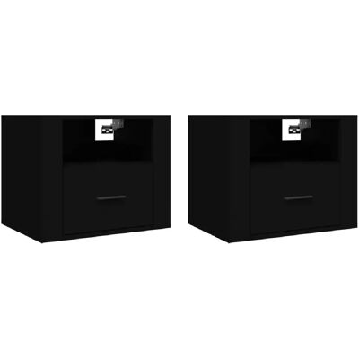 Decoshop26 lot de 2 tables de chevet murales - Noir - Publicité Decoshop26 lot de 2 tables de chevet murales - Noir - Publicité