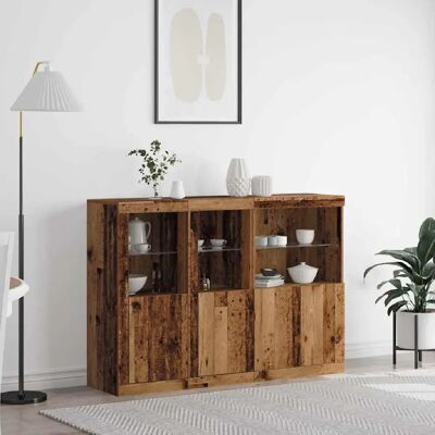 vidaXL Buffet LED Bois ancien 142,5 x 37 x 100 cm Bois d'ingénierie - Publicité vidaXL Buffet LED Bois ancien 142,5 x 37 x 100 cm Bois d'ingénierie - Publicité