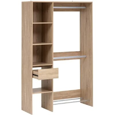 Pegane Dressing 2 penderies avec étagères coloris Effet chêne naturel - Longueur 118 x largeur 39,5 x Hauteur 180 cm - Publicité Pegane Dressing 2 penderies avec étagères coloris Effet chêne naturel - Longueur 118 x largeur 39,5 x Hauteur 180 cm - Publicité