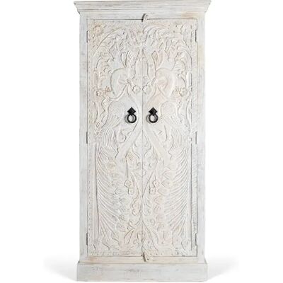 Giner y colomer armoire bois de manguier - Blanc - Publicité Giner y colomer armoire bois de manguier - Blanc - Publicité