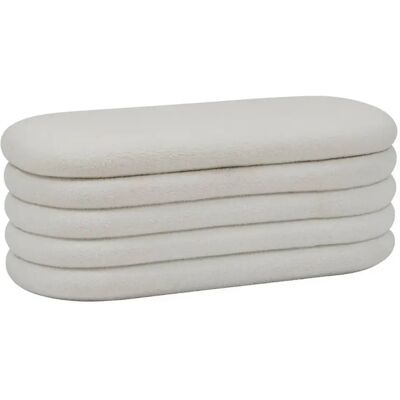 Pegane Banc coffre rembourré avec rangement - Blanc - Publicité Pegane Banc coffre rembourré avec rangement - Blanc - Publicité