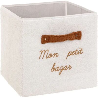 ATMOSPHERA Boîte de rangement en bouclette MON PETIT BAZAR - L. 29 x l. 29 x H. 29 cm - Blanc - Publicité ATMOSPHERA Boîte de rangement en bouclette MON PETIT BAZAR - L. 29 x l. 29 x H. 29 cm - Blanc - Publicité