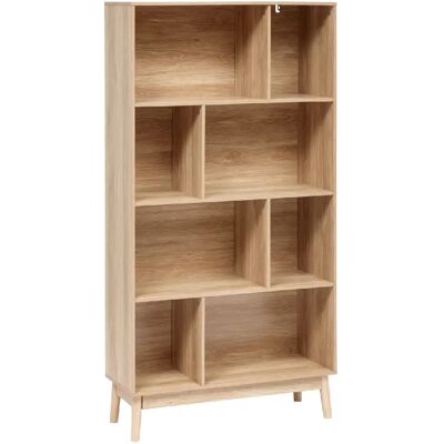 Five Simply Smart Bibliothèque 8 niches effet bois naturel ABANA - Beige - Publicité Five Simply Smart Bibliothèque 8 niches effet bois naturel ABANA - Beige - Publicité