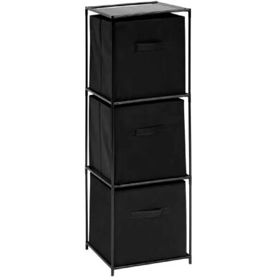 Five simply smart Étagère 3 boîtes de rangement - Noir - Publicité Five simply smart Étagère 3 boîtes de rangement - Noir - Publicité