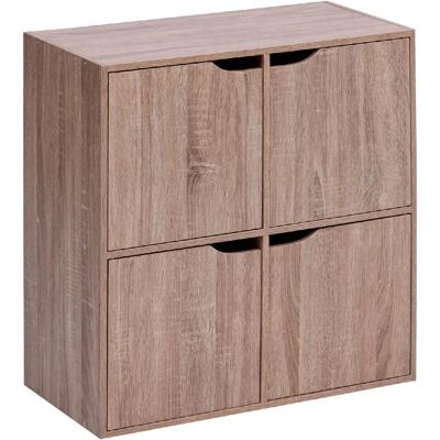 Five Simply Smart Etagère 4 cases effet bois MIX'N DOOR - Beige - Publicité Five Simply Smart Etagère 4 cases effet bois MIX'N DOOR - Beige - Publicité