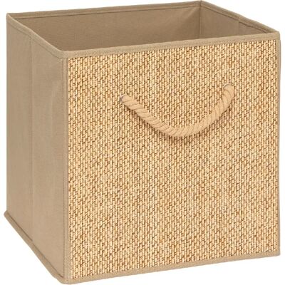 Five Simply Smart Boîte de rangement effet rotin STEMY - L. 31 x l. 31 x H. 31 cm - Beige - Publicité Five Simply Smart Boîte de rangement effet rotin STEMY - L. 31 x l. 31 x H. 31 cm - Beige - Publicité