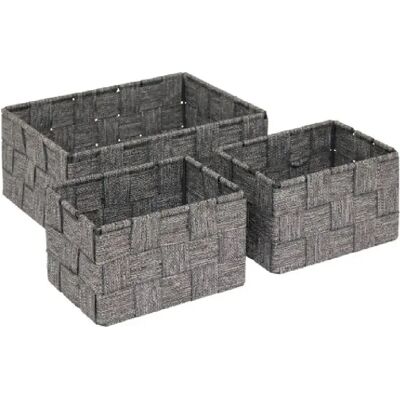 Five simply smart lot de 3 paniers de rangement - Gris - Publicité Five simply smart lot de 3 paniers de rangement - Gris - Publicité