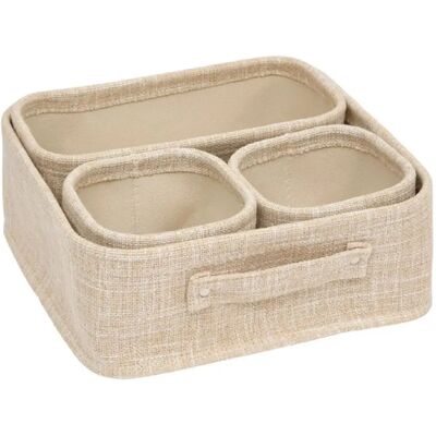Five simply smart lot de 4 paniers de rangement - Beige - Publicité Five simply smart lot de 4 paniers de rangement - Beige - Publicité