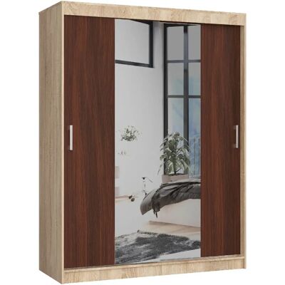 Akord Armoire coulissante penderie - Chêne clair - Publicité Akord Armoire coulissante penderie - Chêne clair - Publicité