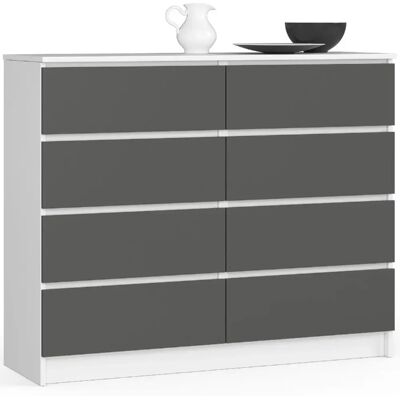Akord Commode 8 tiroirs - Blanc mat - Publicité Akord Commode 8 tiroirs - Blanc mat - Publicité
