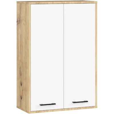 Akord Armoire Murale 2 Portes Chêne Artisan/Blanc 64X30X94 - Publicité Akord Armoire Murale 2 Portes Chêne Artisan/Blanc 64X30X94 - Publicité