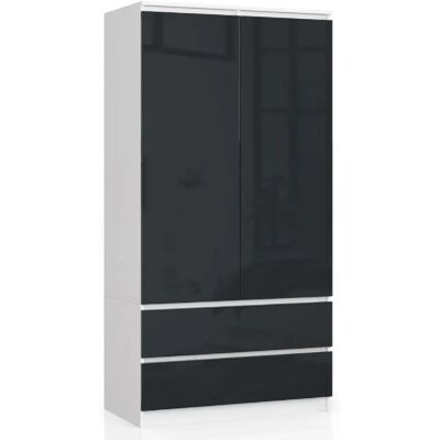 Akord Armoire penderie avec tiroirs - Blanc mat - Publicité Akord Armoire penderie avec tiroirs - Blanc mat - Publicité