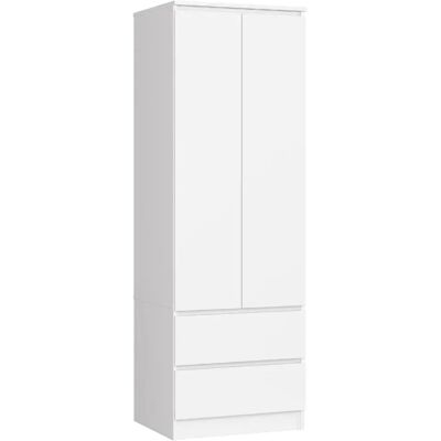 Akord Armoire 2 portes tiroirs - Blanc mat - Publicité Akord Armoire 2 portes tiroirs - Blanc mat - Publicité