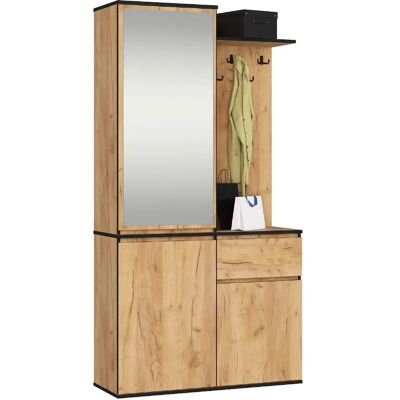 Akord Ensemble D'entrée Entro Chêne Craft 95X35X183 - Publicité Akord Ensemble D'entrée Entro Chêne Craft 95X35X183 - Publicité