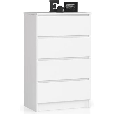 Akord Buffet 4 Tiroirs Blanc 60X40X99 - Publicité Akord Buffet 4 Tiroirs Blanc 60X40X99 - Publicité