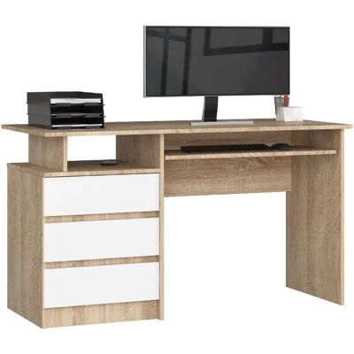 Akord Bureau avec caisson 3 tiroirs - Chêne - Publicité Akord Bureau avec caisson 3 tiroirs - Chêne - Publicité