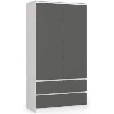 Akord Armoire penderie tiroirs - Blanc - Publicité Akord Armoire penderie tiroirs - Blanc - Publicité