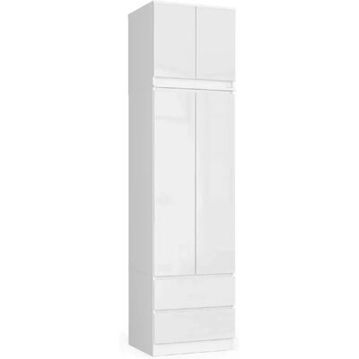 Akord Armoire avec surmeuble - Blanc - Publicité Akord Armoire avec surmeuble - Blanc - Publicité