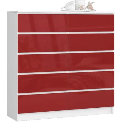 Akord Commode 10 tiroirs - Blanc mat - Publicité Akord Commode 10 tiroirs - Blanc mat - Publicité