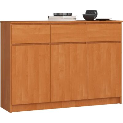 Akord Commode 3 portes 3 tiroirs - Noyer - Publicité Akord Commode 3 portes 3 tiroirs - Noyer - Publicité