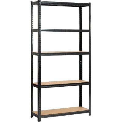 Akord Étagère Métallique Noir 90X30X180 - Publicité Akord Étagère Métallique Noir 90X30X180 - Publicité