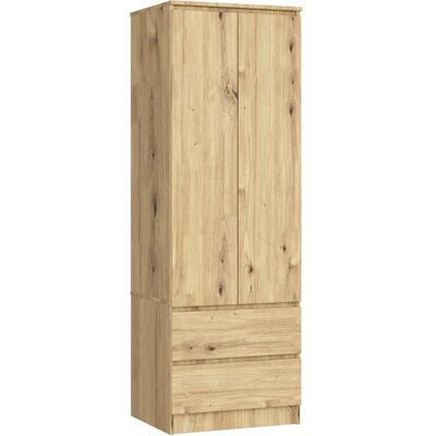 Akord Armoire penderie avec tiroirs - Chêne - Publicité Akord Armoire penderie avec tiroirs - Chêne - Publicité