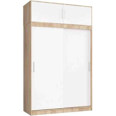 Akord Armoire Coulissante Avec Extension Mono Chêne Sonoma/Blanc 150X60X245 - Publicité Akord Armoire Coulissante Avec Extension Mono Chêne Sonoma/Blanc 150X60X245 - Publicité