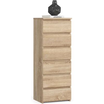 Akord Chiffonnier 6 tiroirs - Chêne - Publicité Akord Chiffonnier 6 tiroirs - Chêne - Publicité