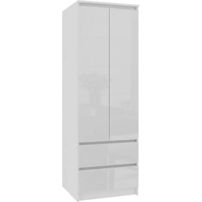 Akord Armoire Star Blanc/Blanc Brillant 60X51X180 - Publicité Akord Armoire Star Blanc/Blanc Brillant 60X51X180 - Publicité