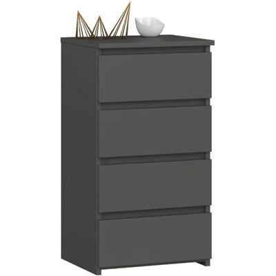 Akord Commode 4 tiroirs - Graphite - Publicité Akord Commode 4 tiroirs - Graphite - Publicité