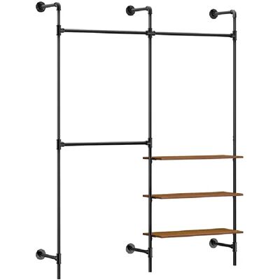 SoBuy Portant Mural Industriel 3 Tringles 3 Étagères MDF Armoire Noire - Publicité SoBuy Portant Mural Industriel 3 Tringles 3 Étagères MDF Armoire Noire - Publicité