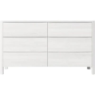 Visby Commode Modena Low 6 tiroirs - Blanc - Publicité Visby Commode Modena Low 6 tiroirs - Blanc - Publicité