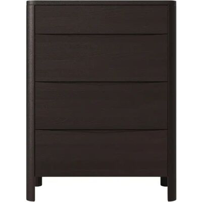 Visby Commode chiffonnier 4 tiroirs - Bois foncé - Publicité Visby Commode chiffonnier 4 tiroirs - Bois foncé - Publicité