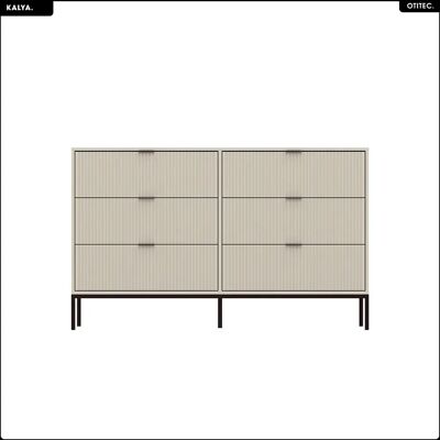 Otitec Commode 6 tiroirs - Crème - Publicité Otitec Commode 6 tiroirs - Crème - Publicité