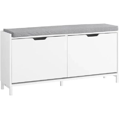 Sobuy Banc à Chaussures 4 Compartiments avec Coussin - Capacité 250 kg - Bois Blanc - Publicité Sobuy Banc à Chaussures 4 Compartiments avec Coussin - Capacité 250 kg - Bois Blanc - Publicité