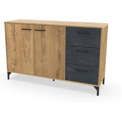 Pegane Buffet meuble de rangement - Chêne doré - Publicité Pegane Buffet meuble de rangement - Chêne doré - Publicité