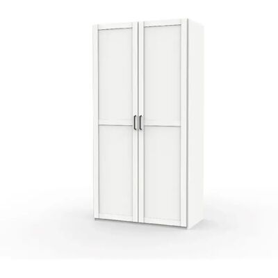 Pegane Armoire placard 2 portes - Blanc - Publicité Pegane Armoire placard 2 portes - Blanc - Publicité