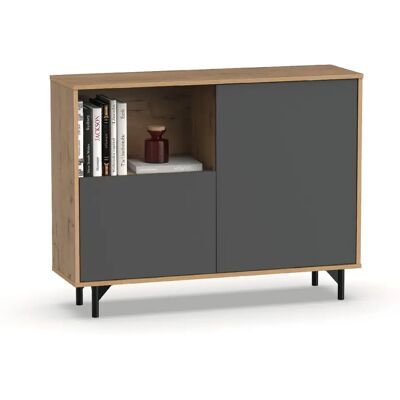 Pegane Buffet de rangement vaisselle - Gris - Publicité Pegane Buffet de rangement vaisselle - Gris - Publicité