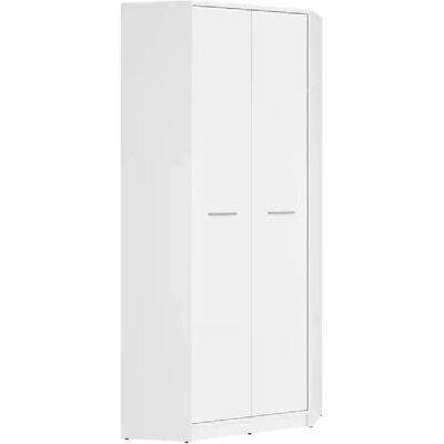 Pegane Armoire d'angle 2 portes - Blanc - Publicité Pegane Armoire d'angle 2 portes - Blanc - Publicité