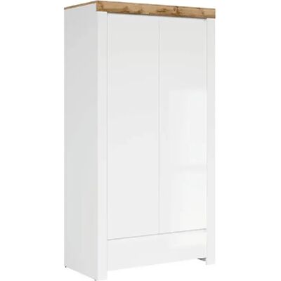 Pegane Armoire de rangement 2 portes - Blanc chêne - Publicité Pegane Armoire de rangement 2 portes - Blanc chêne - Publicité